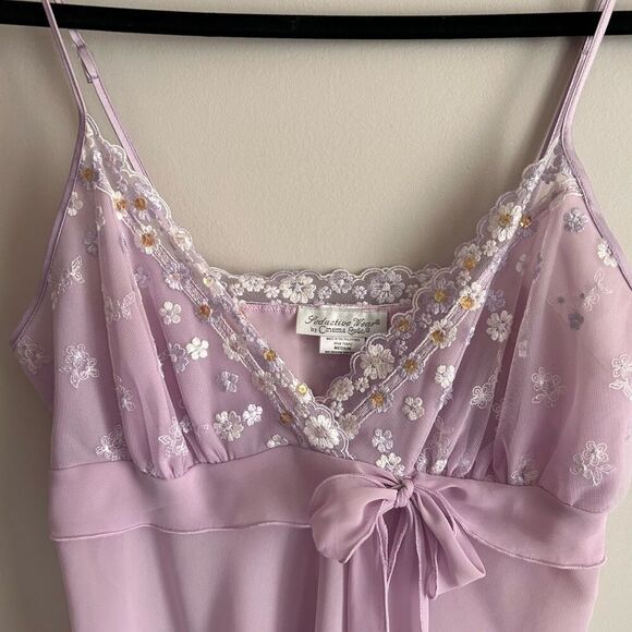 Seductive Wear Vintage Sexy Floral Embroidered Slip Dress Night Gown Lingerie To - Picture 3 of 5